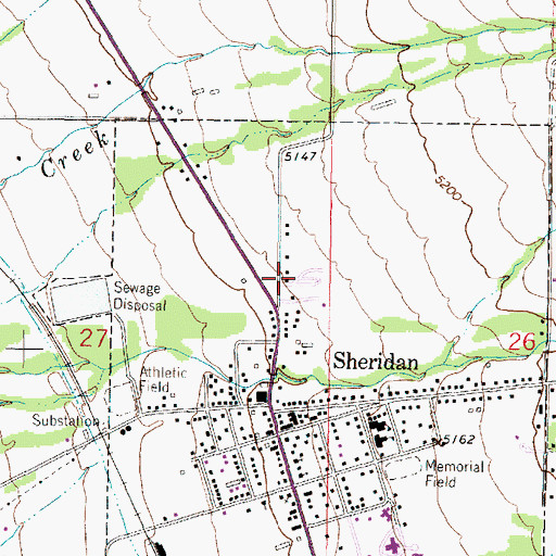 Topographic Map of Sheridan Trailer Court, MT