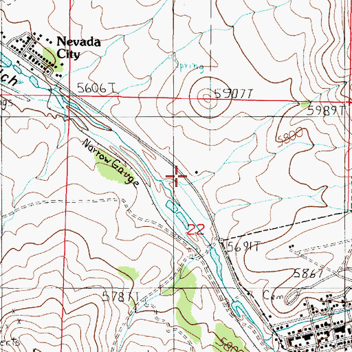 Topographic Map of Central City (historical), MT