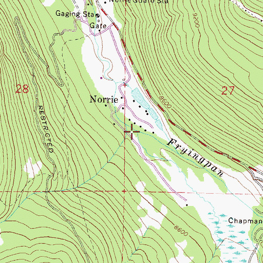 Topographic Map of Deeds Creek, CO