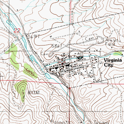 Topographic Map of Camp Cummings (historical), MT
