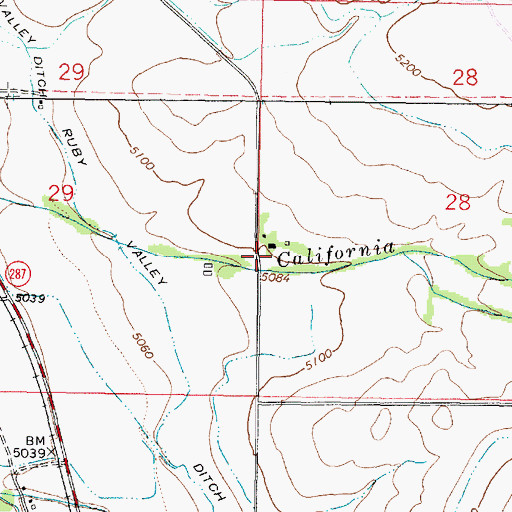Topographic Map of California Ranch (historical), MT