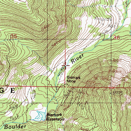 Topographic Map of Bismark (historical), MT