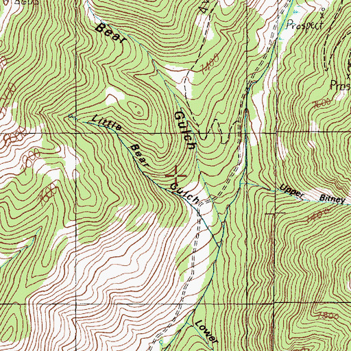 Topographic Map of Bear Gulch (historical), MT