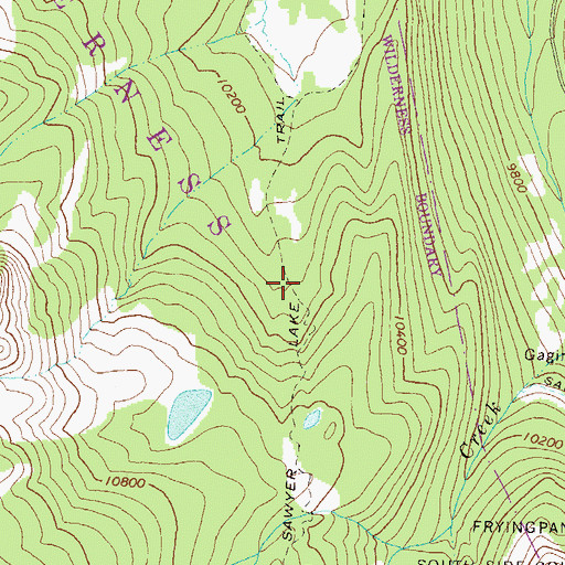 Topographic Map of Sawyer Lake Trail, CO