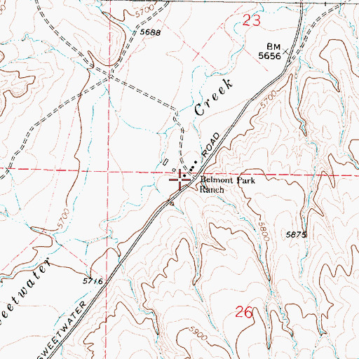 Topographic Map of Sweet Water School (historical), MT
