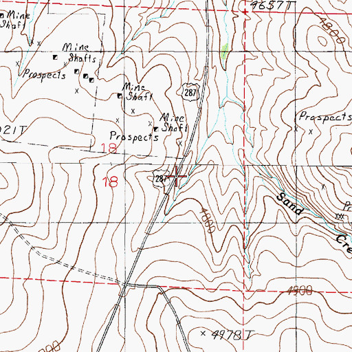 Topographic Map of Stringtown (historical), MT
