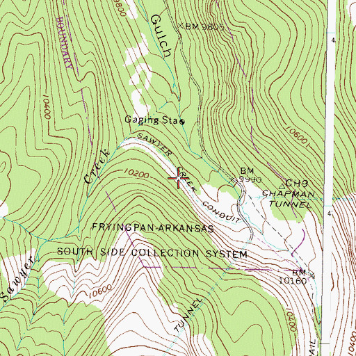 Topographic Map of Sawyer Creek Conduit, CO