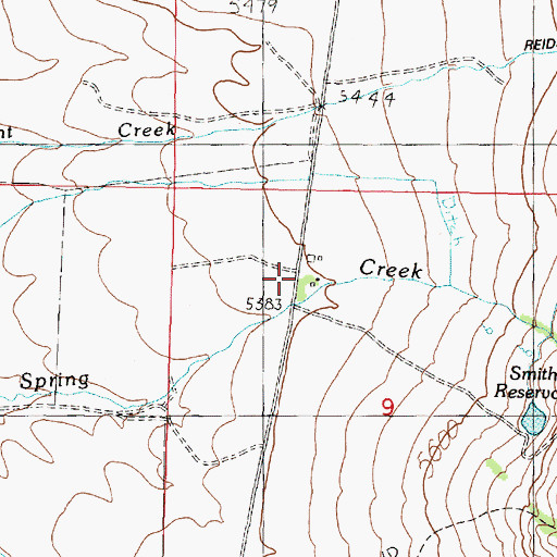 Topographic Map of Spring Creek (historical), MT