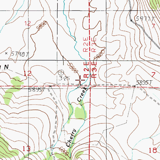 Topographic Map of Spanish Post Office (historical), MT