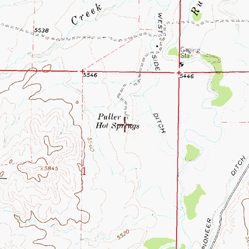 Topographic Map of Slate Stone (historical), MT