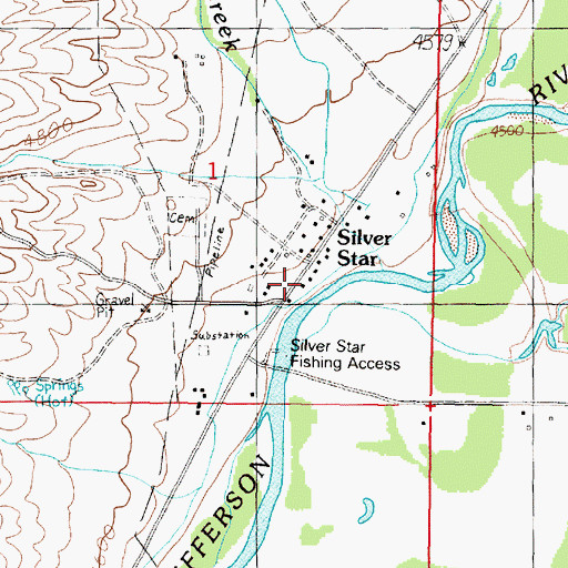 Topographic Map of Silver Star Post Office, MT
