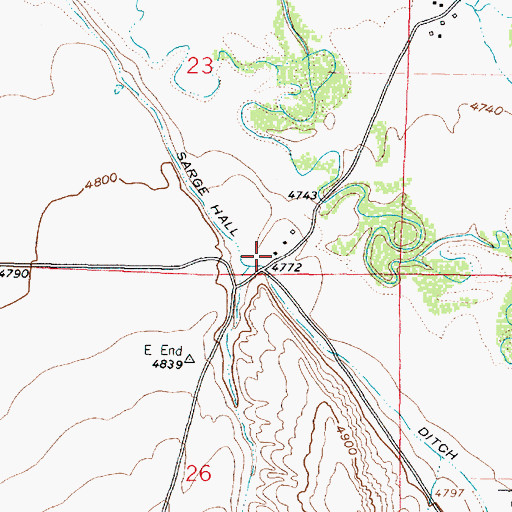 Topographic Map of Silver Springs (historical), MT