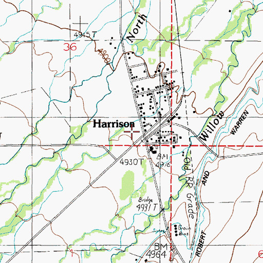 Topographic Map of Harrison Elevator, MT