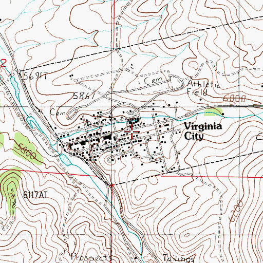 Topographic Map of Thompson-Hickman Museum, MT