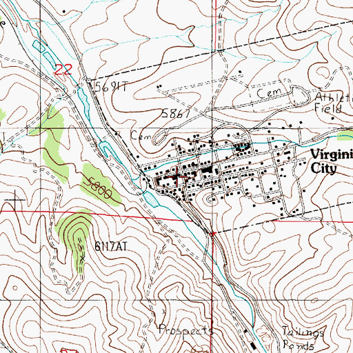 Topographic Map of Ranks Drug Store Museum, MT