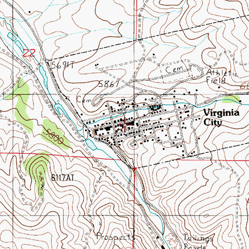 Topographic Map of Madison County Courthouse, MT