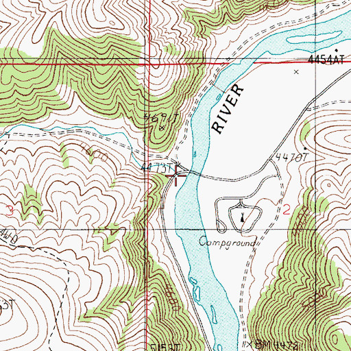 Topographic Map of Cold Spring Creek, MT