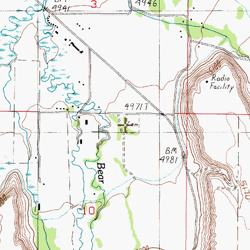 Topographic Map of Madison Valley Cemetery, MT