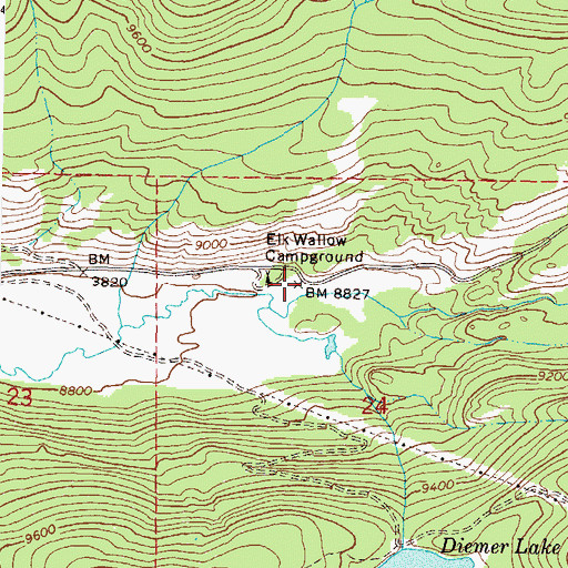 Topographic Map of Elk Wallow Campground, CO