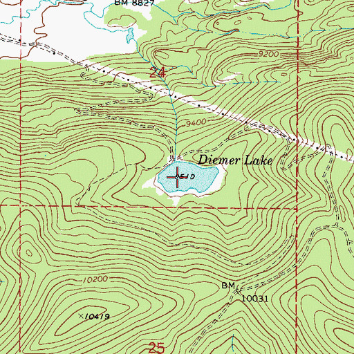 Topographic Map of Diemer Lake, CO