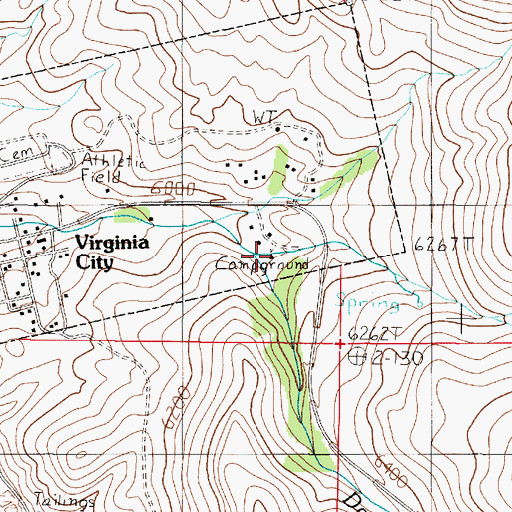 Topographic Map of Virginia City Campground, MT