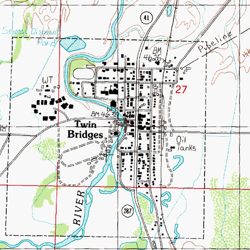 Topographic Map of Stardust Country Inn and RV Park, MT