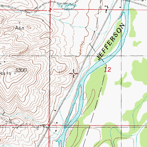 Topographic Map of Jefferson River Camp, MT