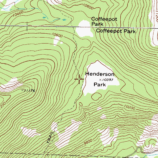Topographic Map of Henderson Park, CO