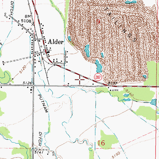 Topographic Map of Alder KOA Kampground, MT