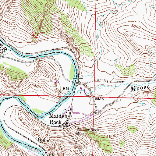 Topographic Map of Maidenrock Campground, MT