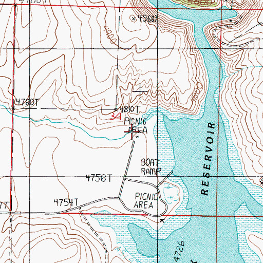 Topographic Map of Harrison Lake Campground, MT
