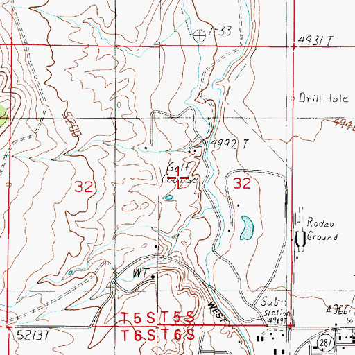Topographic Map of Madison Meadows Golf Course, MT