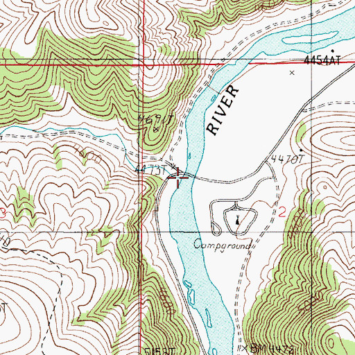 Topographic Map of Madison River Bridge, MT