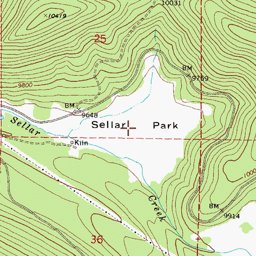 Topographic Map of Sellar Park, CO