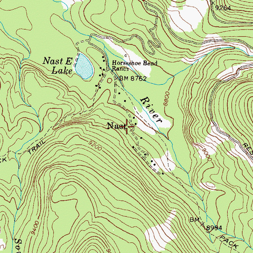 Topographic Map of Nast, CO