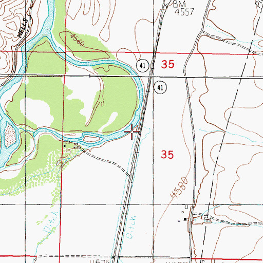 Topographic Map of Jefferson Valley Historical Marker, MT