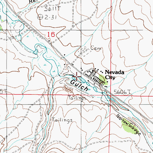 Topographic Map of Nevada City Historical Marker, MT