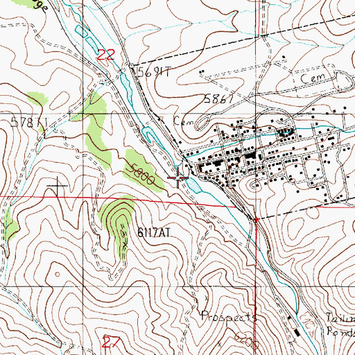 Topographic Map of Virginia City Historical Marker, MT