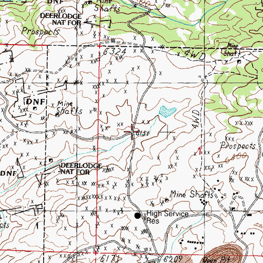 Topographic Map of Stringtown (historical), MT