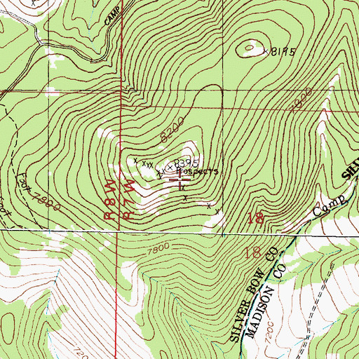 Topographic Map of Royston (historical), MT