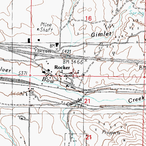 Topographic Map of Rocker School (historical), MT