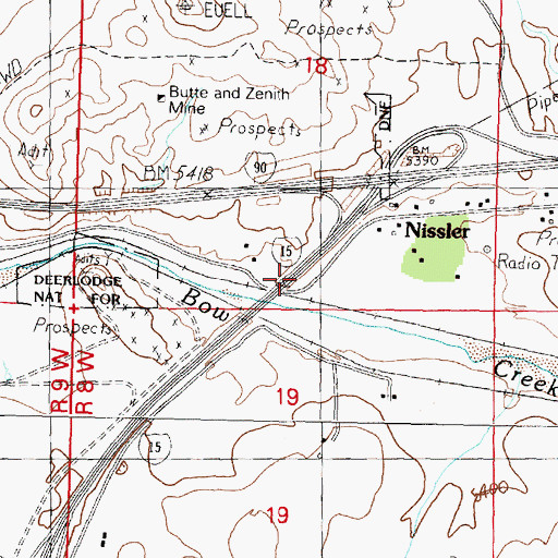 Topographic Map of Nissler (historical), MT