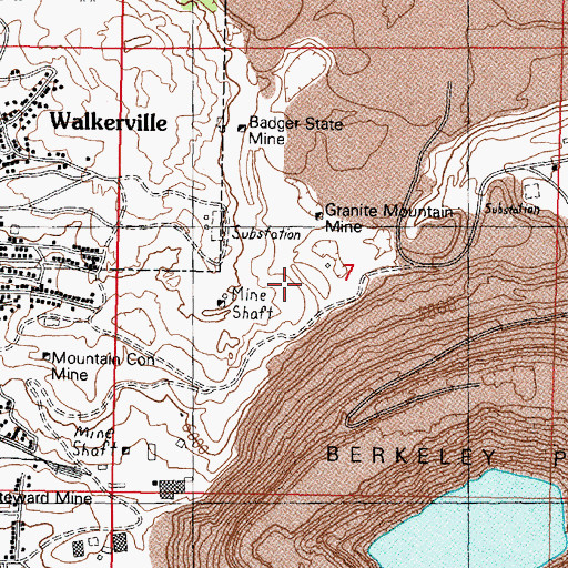 Topographic Map of Mountain View Mine (historical), MT
