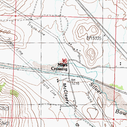 Topographic Map of Miles (historical), MT