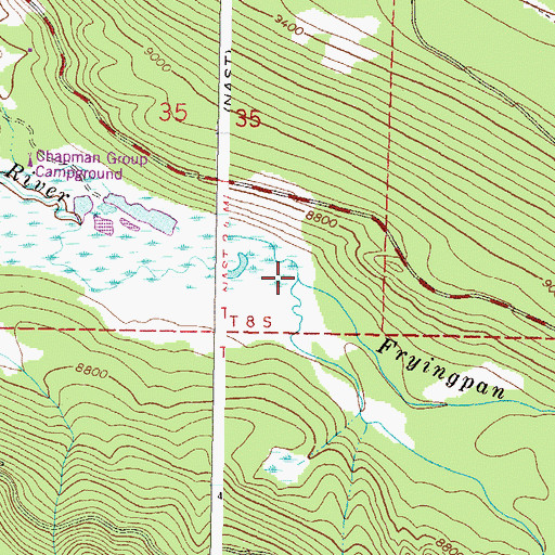 Topographic Map of South Fork Fryingpan River, CO