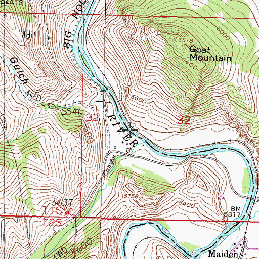 Topographic Map of Keiths (historical), MT