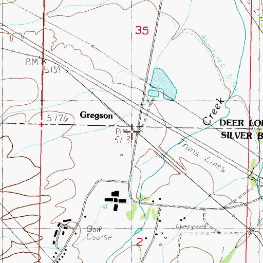 Topographic Map of Gregson (historical), MT