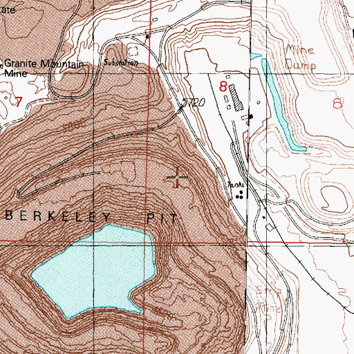 Topographic Map of Meaderville Post Office (historical), MT