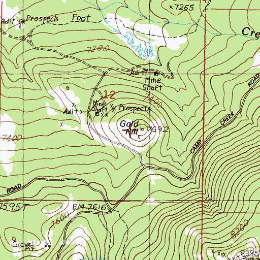 Topographic Map of Gold Hill (historical), MT