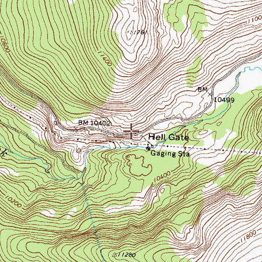 Topographic Map of Hell Gap, CO